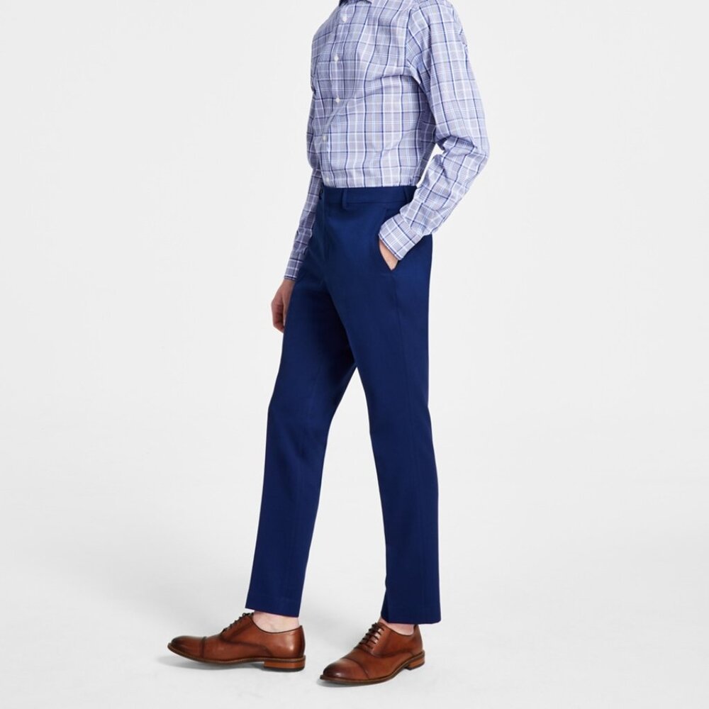DKNY Mens Modern Fit Dress Pants 34x29 Blue Solid Stretch NWT - Picture 7 of 7